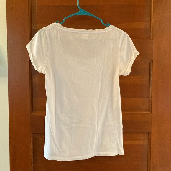 Boat neck white short sleeve shirt size small - Picture 2 of 2